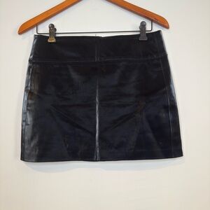 Enza Costa Glossy Black Pencil Skirt